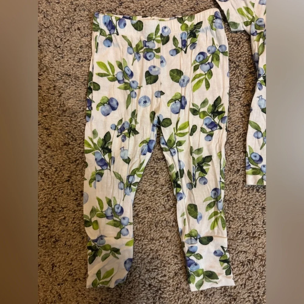 Post Peanut Kids Blueberry Carolina Print Pajamas Set